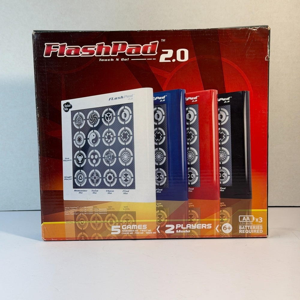 FlashPad 2.0 Touch N Go! 5 Games In One White One or Two Players Open Box 2012
